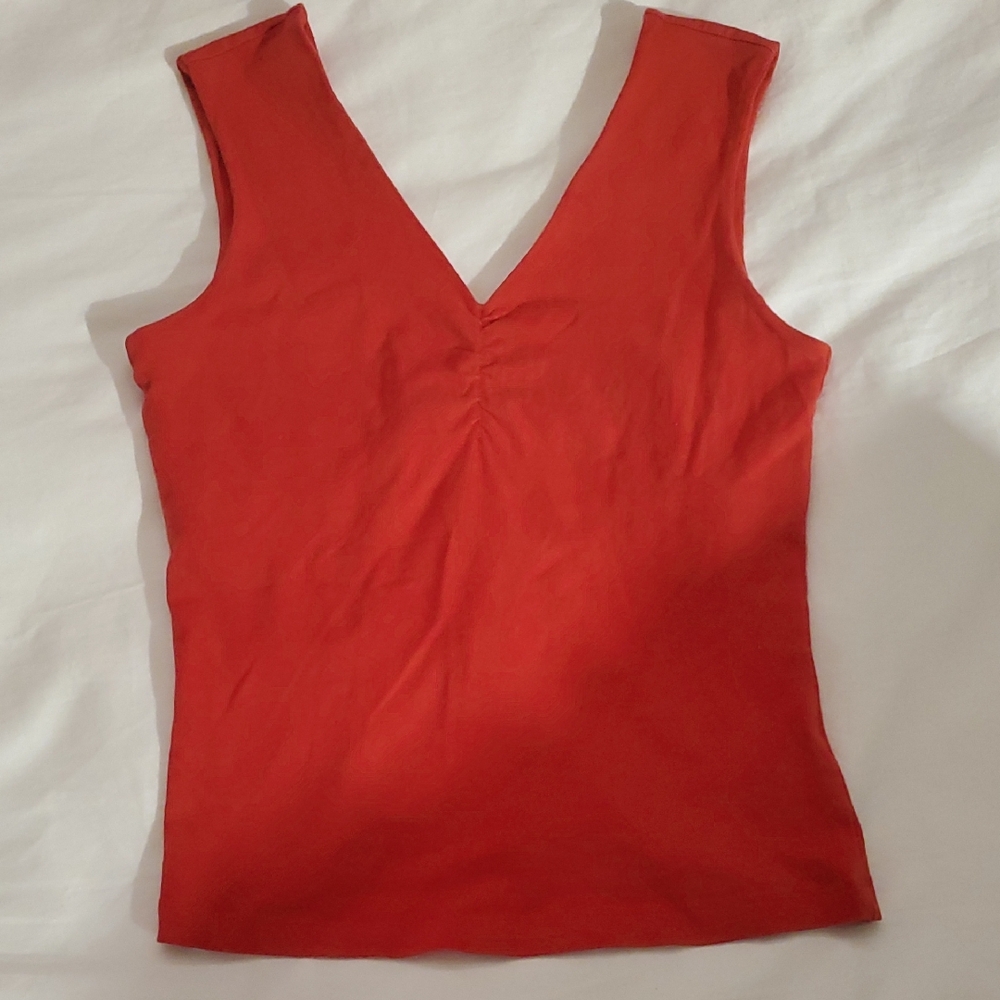Super Cute! Bold Red V-Neck Tank Top